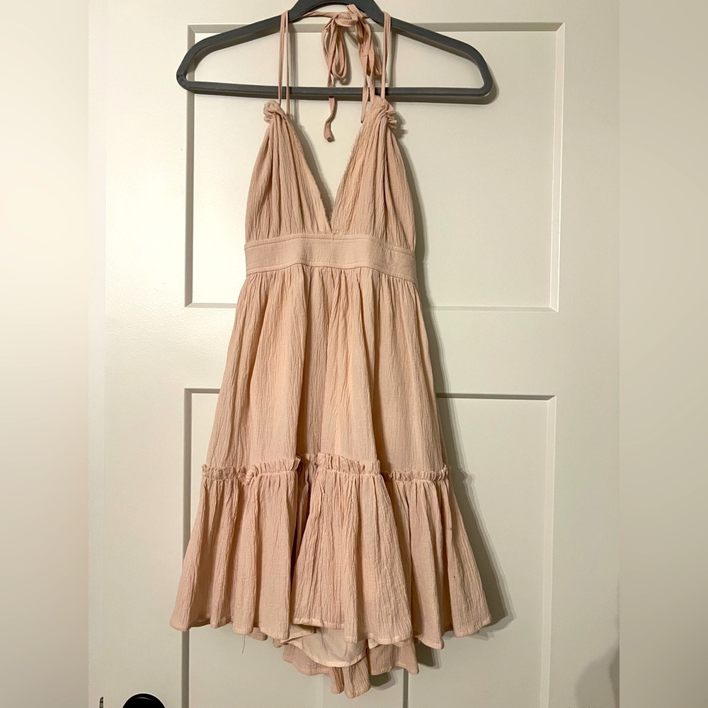 Lelis Collection pink halter / backless mini dress